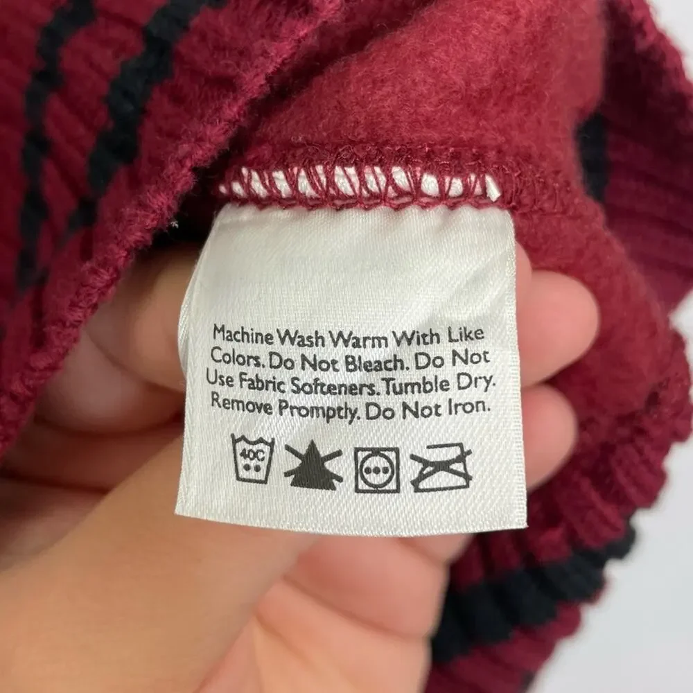 Eddie Bauer Sport Shop fleece pullover sweater crew neck maroon size Large - Picture 8 of 10